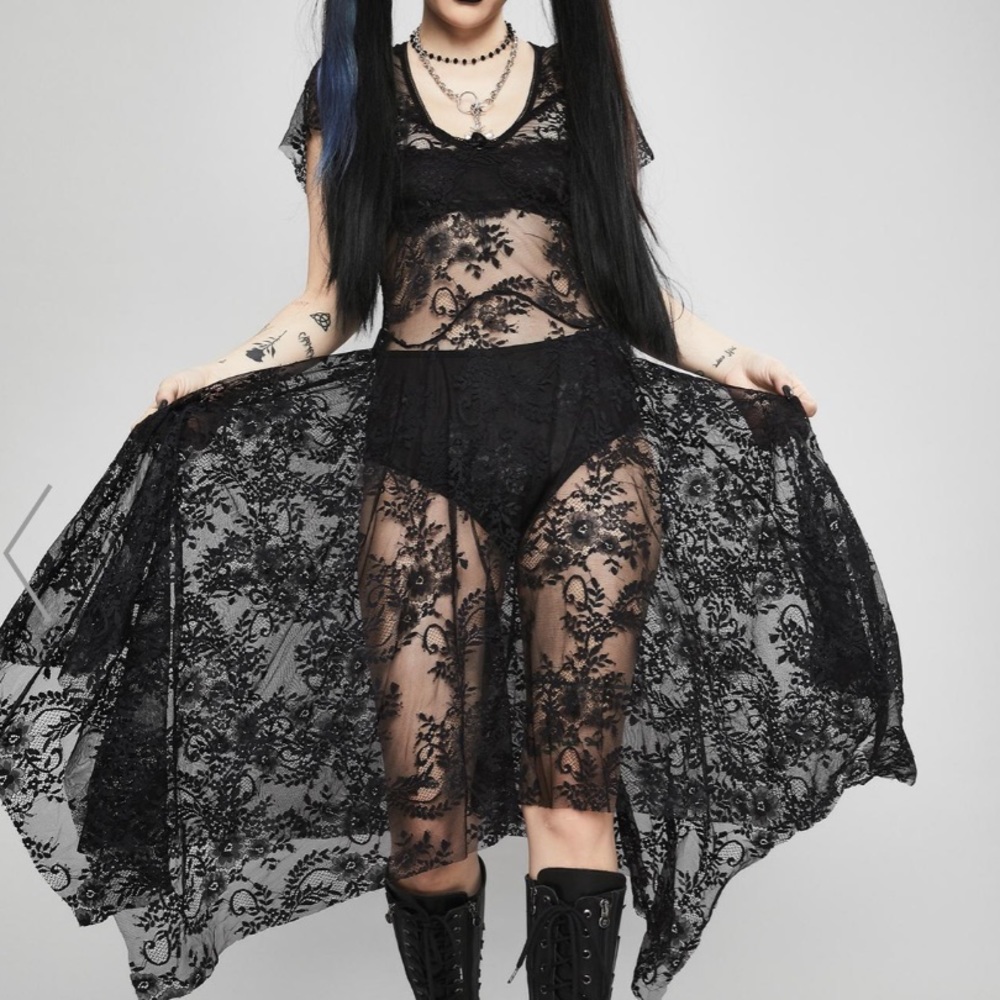 Goth Widow Lace Dress Dollskill
